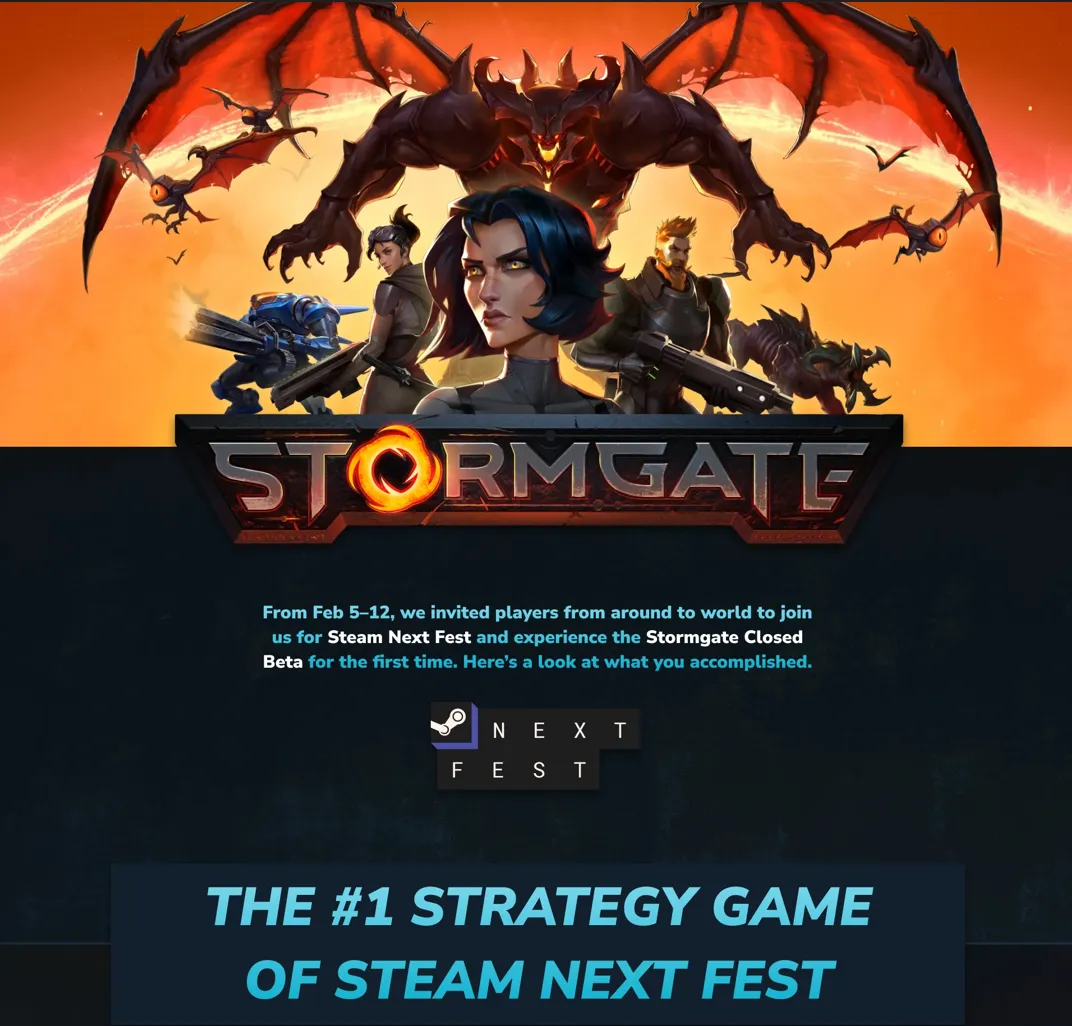 Stormgate: the #1 Strategy Game of Steam Next Fest